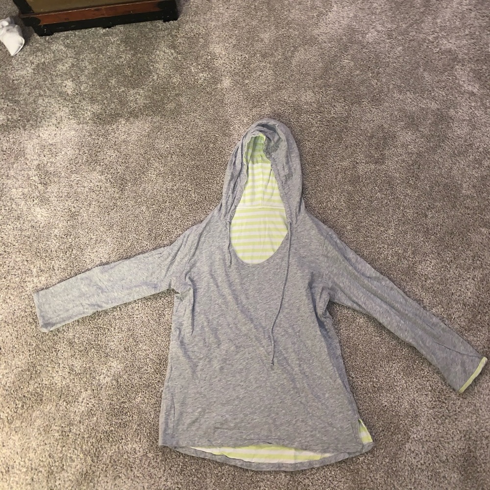 Yellow Striped & Gray Hoodie size S - Picture 4 of 8
